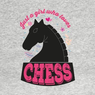 Just A Girl Who Loves Chess. Perfect Funny Chess Girls and Lovers Gift Idea, Retro Vintage T-Shirt